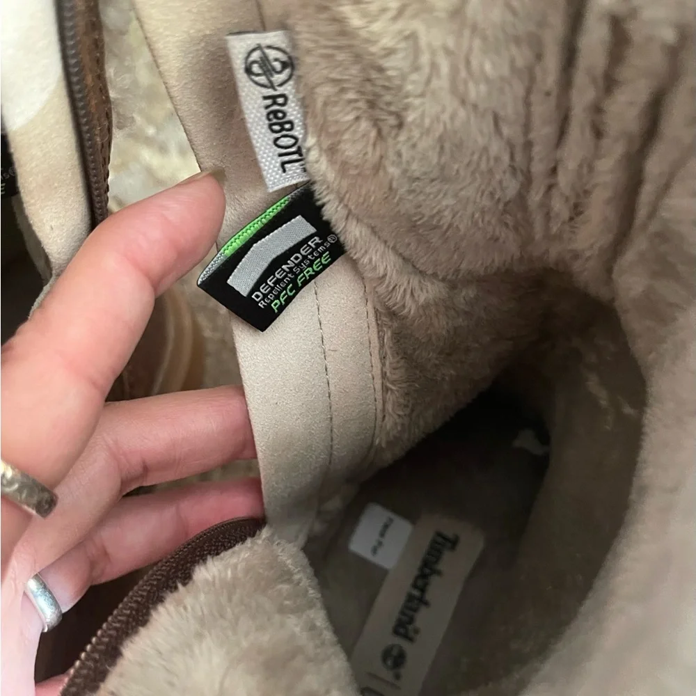 NWOT Timberland Brown Shearling Winter Boots - Picture 3 of 5